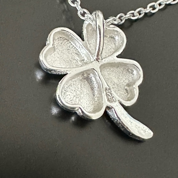 Sterling Silver Four Leaf Clover Necklace - Picture 7 of 12